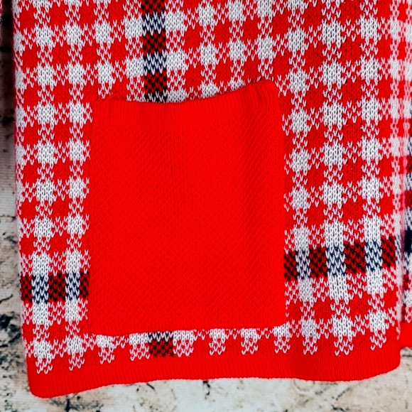 Skovhuus | Retro Cottagecore Modern Style Red Plaid Check Pullover Sweater - Picture 5 of 9